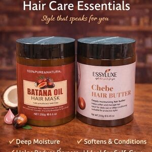 EssyLuxe Batana Hair Mask & Chebe Butter Set – Moisturizing Hair Care